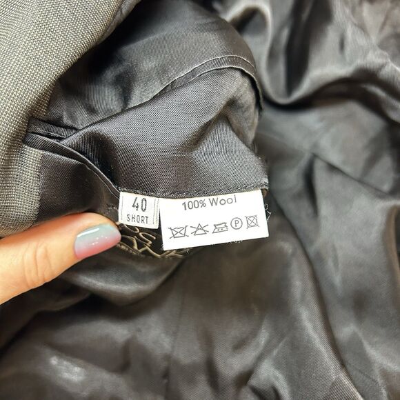 Jos A Bank Mens 40S Blazer Sport Coat Suit Jacket Gray 3 Button Wool Poland - Picture 7 of 9